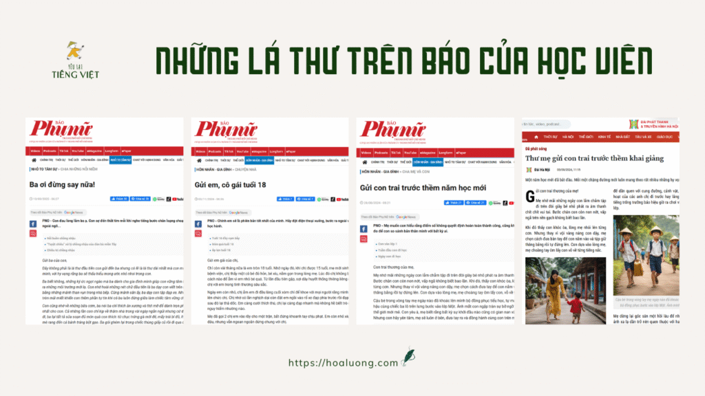 Những lá thư trên báo của học viên khoá Thư tình - tình thơ khi học viết với Hoà Lương