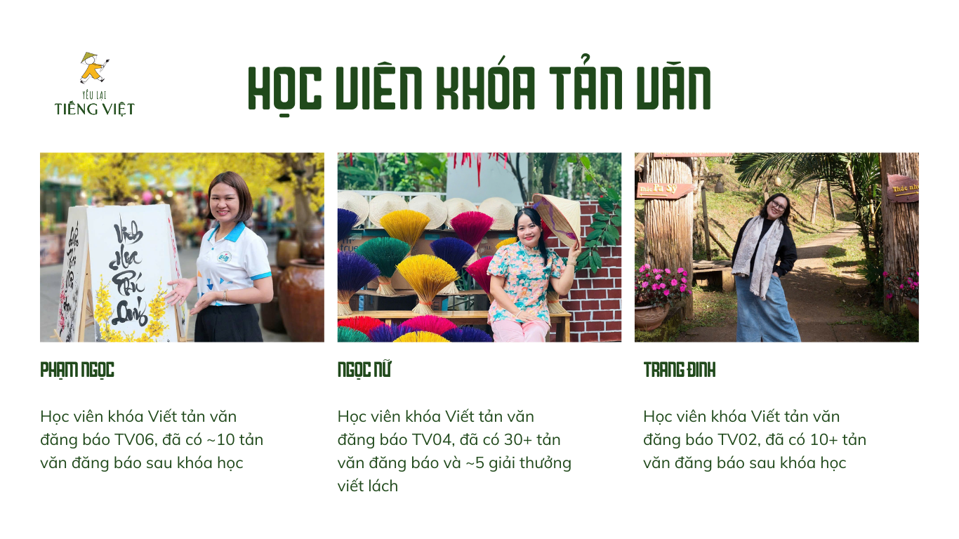 học viên khóa viết tản văn đăng báo