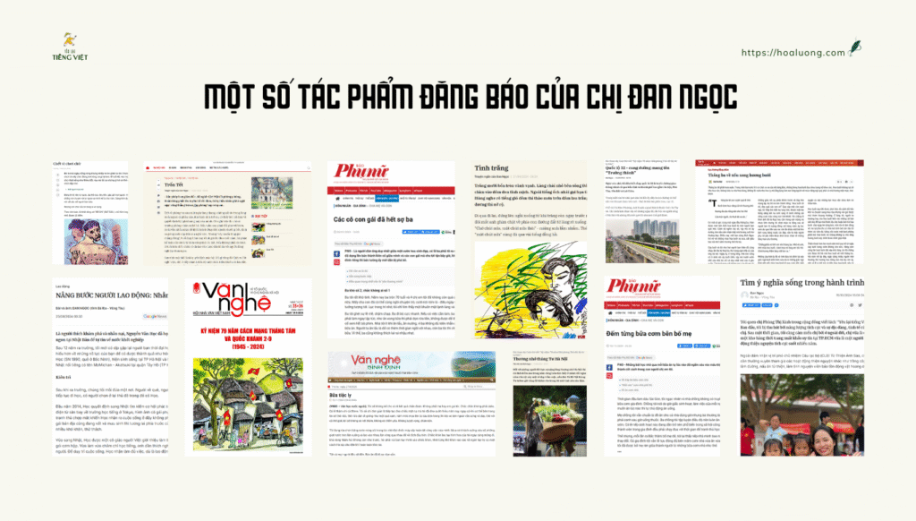 Từ học viên, chị Đan Ngọc đã trở thành trợ giảng trong các khoá học viết của Hoà Lương, quản trị viên của cộng đồng Yêu lại tiếng Việt, nhận được các giải thưởng uy tín về viết lách và có hơn 80 bài viết đăng trên các báo.