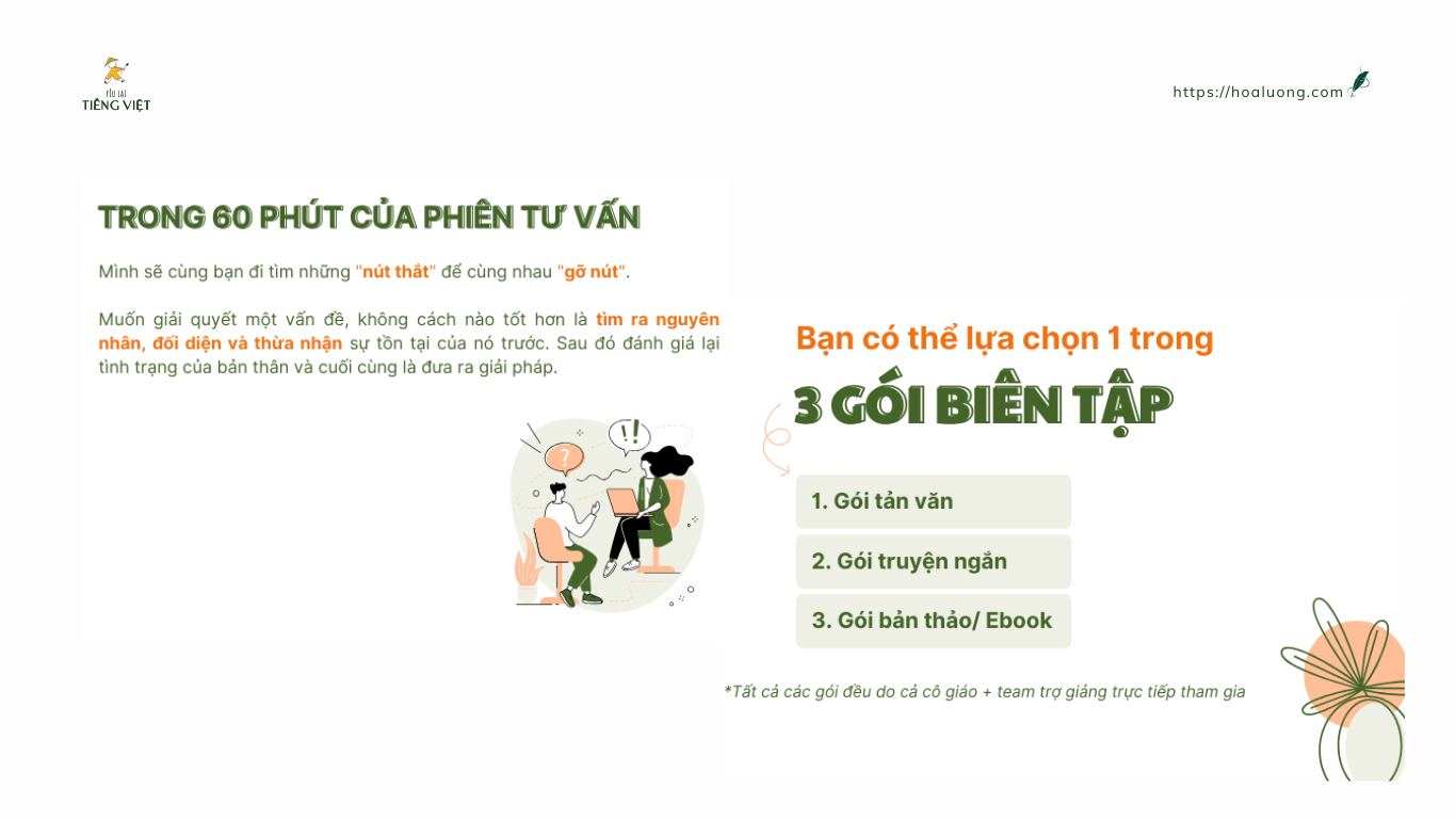 Dịch vụ tư vấn viết và Dịch vụ biên tập viết